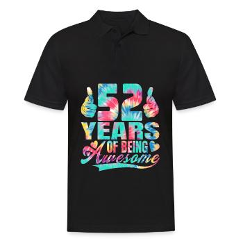 52nd birthday or anniversary 52 years of being - Men's Polo Shirt - black - Front - Kai (181cm)
