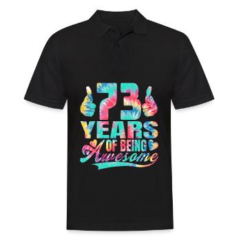 73rd birthday or anniversary 73 years of being - Men's Polo Shirt - black - Front - Kai (181cm)