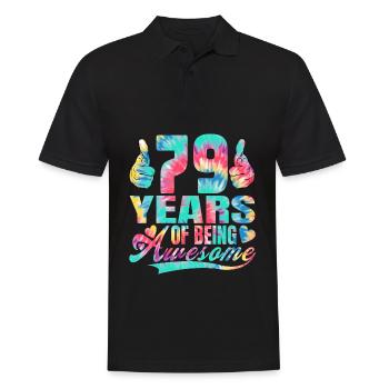 79th birthday or anniversary 79 years of being - Men's Polo Shirt - black - Front - Kai (181cm)