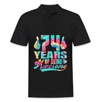 74e anniversaire ou anniversaire 74 ans d’existence - Polo Homme - noir - Devant - Kai (181cm)