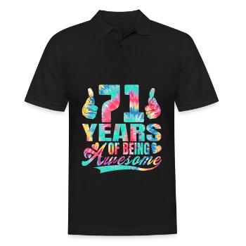 71e anniversaire ou anniversaire 71 ans d’existence - Polo Homme - noir - Devant - Kai (181cm)