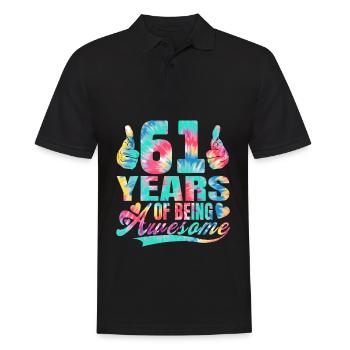 61e anniversaire ou anniversaire 61 ans d’existence - Polo Homme - noir - Devant - Kai (181cm)