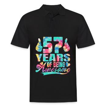 57th birthday or anniversary 57 years of being - Men's Polo Shirt - black - Front - Kai (181cm)