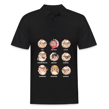 Wortspiel schaf unschaf Schafherde lustige Schafe - Männer Poloshirt - Schwarz - Vorne - Kai (181cm)