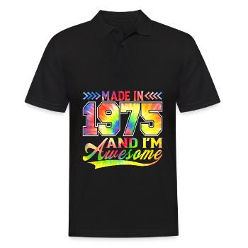 Fabriqué en 1975 et je suis un spectre de couleurs génial - Polo Homme - noir - Devant - Kai (181cm)