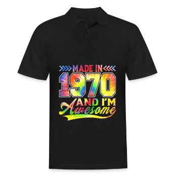 Fabriqué en 1970 et je suis un spectre de couleurs génial - Polo Homme - noir - Devant - Kai (181cm)