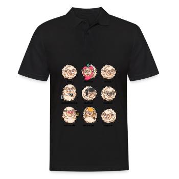 Wortspiel schaf unschaf Schafherde lustige Schafe - Männer Poloshirt - Schwarz - Vorne - Kai (181cm)