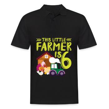 This small farmer is 6 farm more thematic - Men's Polo Shirt - black - Front - Kai (181cm)