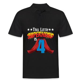 Ce petit super-héros a 4 ans - Polo Homme - noir - Devant - Kai (181cm)