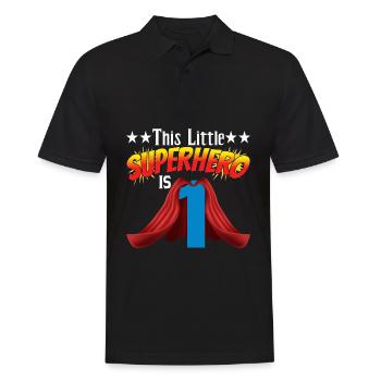 This Little Superheroine Is 1, Children's Birthday Party - Men's Polo Shirt - black - Front - Kai (181cm)