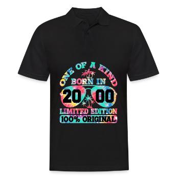 Einzigartig Born In 2000 Limitierte Auflage - Männer Poloshirt - Schwarz - Vorne - Kai (181cm)