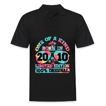 Einzigartig Born In 2010 Limitierte Auflage - Männer Poloshirt - Schwarz - Vorne - Kai (181cm)