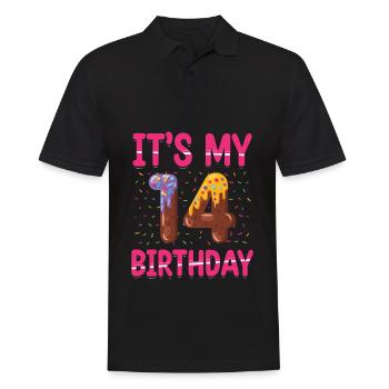 C’est mon 14e anniversaire | Saupoudrer des | à thème - Polo Homme - noir - Devant - Kai (181cm)