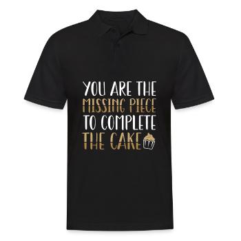 Du Bist Das Fehlende Stück Kuchen | Backen Tshirt - Männer Poloshirt - Schwarz - Vorne - Kai (181cm)