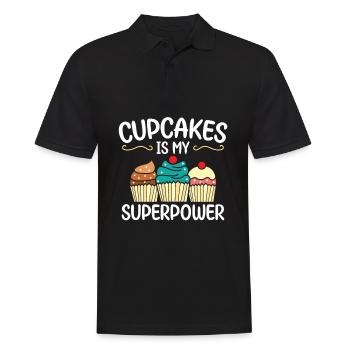 Cupcakes Is My Superpower | Cupcake Shirt | - Men's Polo Shirt - black - Front - Kai (181cm)