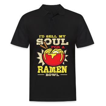 Sell My Soul For Ramen Bowl | Ramen Lover Shirt | - Männer Poloshirt - Schwarz - Vorne - Kai (181cm)