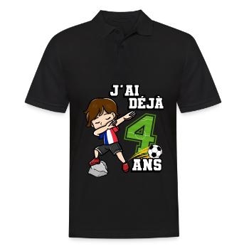 Fußball Junge Es Ist Mein 4e Geburtstag - Männer Poloshirt - Schwarz - Vorne - Kai (181cm)