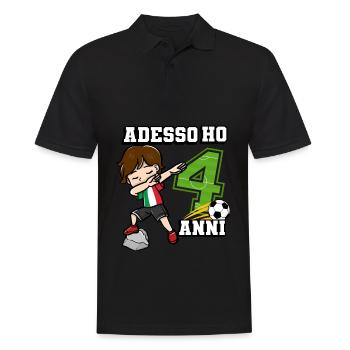 Soccer Boy It's My 4 Birthday Italienische Flagge - Männer Poloshirt - Schwarz - Vorne - Kai (181cm)