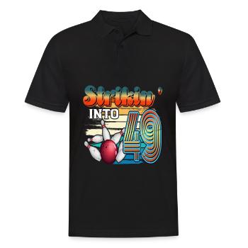 Strikin' Into 49 Bowling Bowler Celebration for the 49th anniversary of the 49th century. - Men's Polo Shirt - black - Front - Kai (181cm)