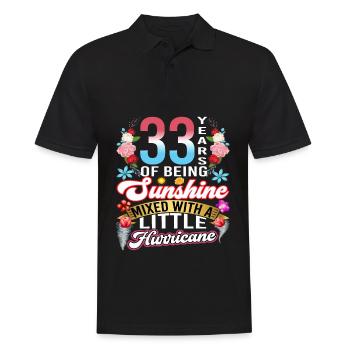 33 Jahre Sonnenschein, Gemischt Mit Einem Kleinen - Männer Poloshirt - Schwarz - Vorne - Kai (181cm)