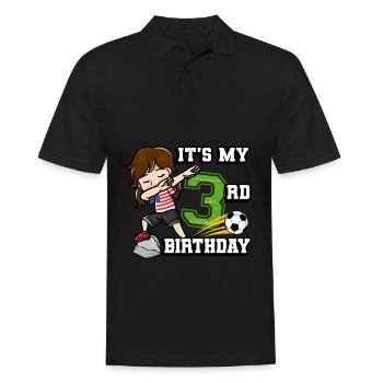 Soccer Girl It's My 3rd Birthday Amerikanische - Männer Poloshirt - Schwarz - Vorne - Kai (181cm)
