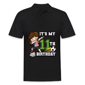 Soccer Girl It's My 11th Birthday American - Men's Polo Shirt - black - Front - Kai (181cm)