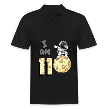 Je suis 11 astronaute spatial Kid Moon Walker 11. - Polo Homme - noir - Devant - Kai (181cm)