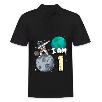 Je suis 1 chambre astronaute enfant Moon Walker 1. - Polo Homme - noir - Devant - Kai (181cm)