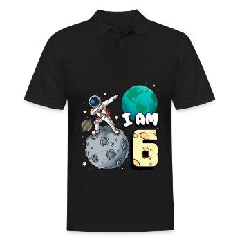 Je suis astronaute de 6 pièces enfant Moon Walker 6. - Polo Homme - noir - Devant - Kai (181cm)