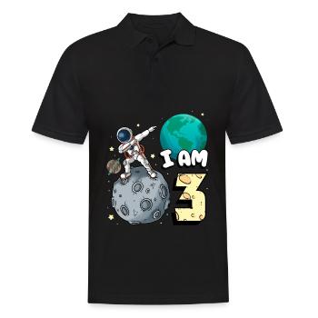 Je suis astronaute de 3 pièces enfant Moon Walker 3. - Polo Homme - noir - Devant - Kai (181cm)