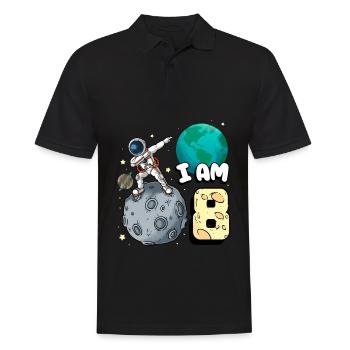 Je suis astronaute de 8 chambres enfant Moon Walker 8. - Polo Homme - noir - Devant - Kai (181cm)