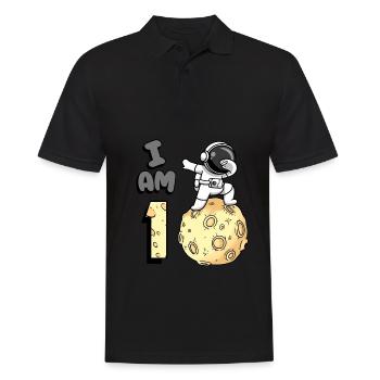Je suis 1 chambre astronaute enfant Moon Walker 1. - Polo Homme - noir - Devant - Kai (181cm)