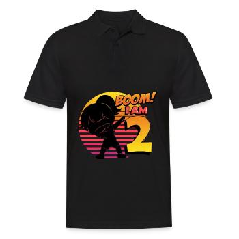 Boom J’ai 2 | Birthday Girl | Fête d’anniversaire 2nd - Polo Homme - noir - Devant - Kai (181cm)