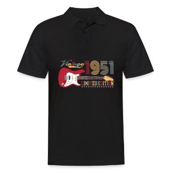 Vintage 1951 Limited Edition 71st birthday | - Men's Polo Shirt - black - Front - Kai (181cm)