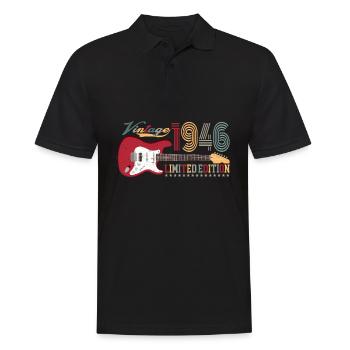 Vintage 1946 Limited Edition 76th birthday | - Men's Polo Shirt - black - Front - Kai (181cm)
