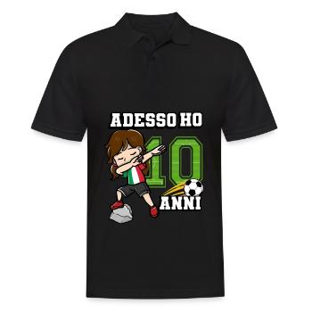 Soccer Girl It's My 10 Birthday Italian - Men's Polo Shirt - black - Front - Kai (181cm)