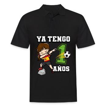 Football Girl It's My 1 Birthday Spanish - Men's Polo Shirt - black - Front - Kai (181cm)