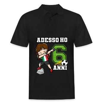 Football Girl C’est mon 6 ans italien - Polo Homme - noir - Devant - Kai (181cm)