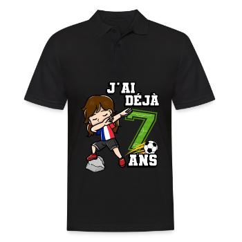 Football Girl It Is My 7th Birthday - Men's Polo Shirt - black - Front - Kai (181cm)