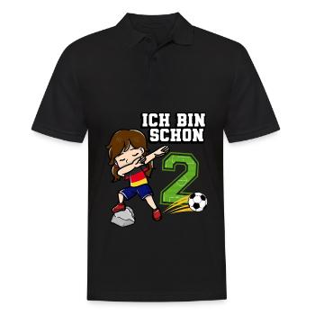 Fußball Mädchen Ich bin schon 2 Geburtstag - Männer Poloshirt - Schwarz - Vorne - Kai (181cm)