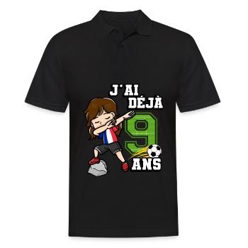 Fußball Mädchen Ich bin schon 9e Geburtstag - Männer Poloshirt - Schwarz - Vorne - Kai (181cm)