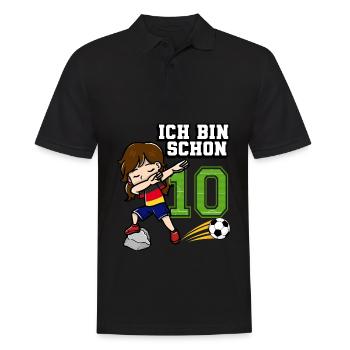 Football Girl I'm already 10 birthday - Men's Polo Shirt - black - Front - Kai (181cm)