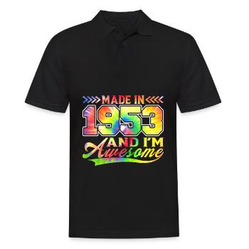 Fabriqué en 1953 et je suis génial Tie Dye coloré - Polo Homme - noir - Devant - Kai (181cm)