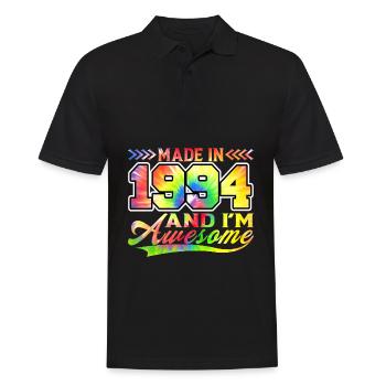 Fabriqué en 1994 et je suis génial Tie Dye coloré - Polo Homme - noir - Devant - Kai (181cm)