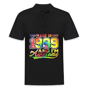 Fabriqué en 1999 et je suis génial Tie Dye coloré - Polo Homme - noir - Devant - Kai (181cm)