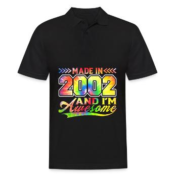 Fabriqué en 2002 et je suis génial Tie Dye coloré - Polo Homme - noir - Devant - Kai (181cm)