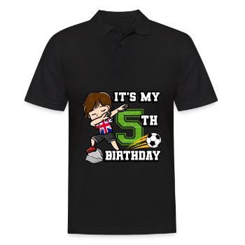 Soccer Boy C’est mon drapeau du 5e anniversaire - Polo Homme - noir - Devant - Kai (181cm)