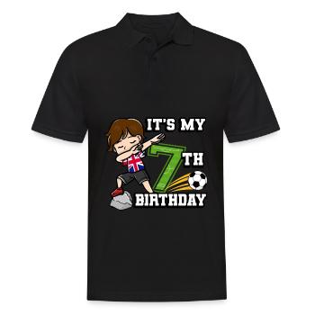 Soccer Boy C’est mon drapeau du 7e anniversaire - Polo Homme - noir - Devant - Kai (181cm)