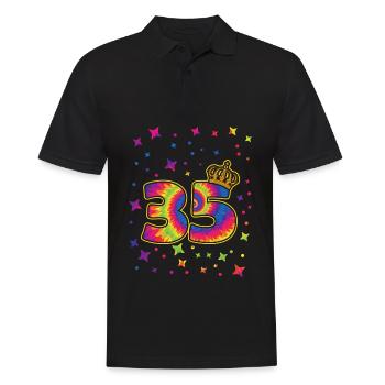Tie-dye fête d’anniversaire 35 ans 35 ans - Polo Homme - noir - Devant - Kai (181cm)