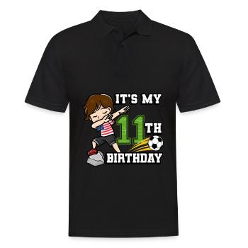 Garçon de football C’est mon 11e anniversaire - Polo Homme - noir - Devant - Kai (181cm)